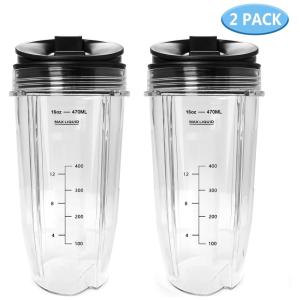 Copos de reposição Ninja 16oz com tampa de gole e vedação compatível com BL770 BL780 BL660 para liquidificadores da série Nutri Ninja Auto