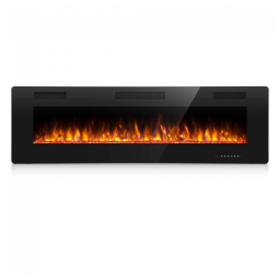 Lareira Elétrica de Embutir A45x91L, com Controle Remoto e Luz de LED, 1500W, 110v, ANTARCTIC STAR, Preto