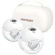 Bomba Tira Leite Elétrica Portátil com 3 Modos, 9 Níveis de Sucção e Flange Duplamente Selada, 2 Unidades, Momcozy, Branco e Cinza