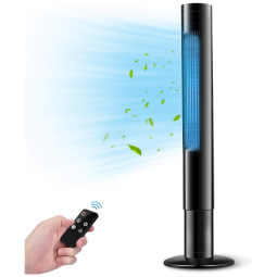 FREE VILLAGE 5314 Ventilador de Torre s, Lâmina, 3 Velocidades, c, Tela de LED e Controle Remoto, 110V, 50W, Preto