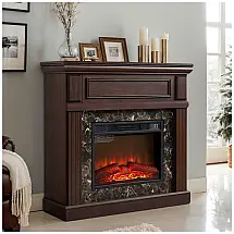 Lareira Elétrica CKEASEAN 107x102cm 1400W Chamas LED Portátil 110V