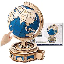Quebra Cabeças 3D Globo Mundial para Crianças e Adultos, 567 Peças, ROKR, Azul