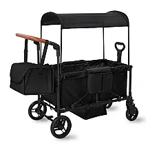 Carrinho de Passeio Duplo Safety Careya Preto com Rodas Resistente e Confortável para Bebês