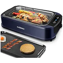 CUSIMAX GR 200 Churrasqueira Elétrica Portátil, com Antiaderente, 1500W, 110V, Preta