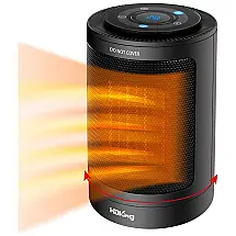Aquecedor Elétrico Portátil de Cerâmica com Temporizador e Tela LCD, 1500W 110V, HDKing, Preto