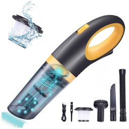 Aspirador de Pó Automotivo Portátil 6000Pa Portátil Recarregável 120W, VOLUCIS, Amarelo