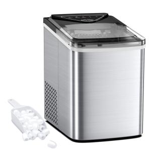 FOOING Máquina de Gelo Automática Portátil Produz até 11kg, 24H, 110V, Cor Prata