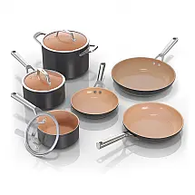 Ninja Extended Life 9-Pc Ceramic Cookware Set. Grey. CW99009 9-piece Gray