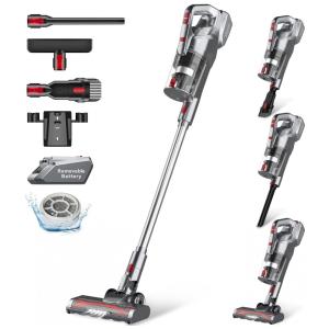 Aspirador de Pó Multifuncional VEAVON P6 sem Fio com Acessórios, Painel LED e Sucção Potente 23000PA, 110V, Cinza