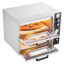 Forno de Pizza Elétrico VEVOR PSL-36 18" Duplo Deck Bancada 450°C Pedra Refratária 110V