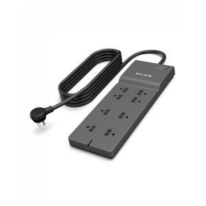 Protetor Contra Picos de Energia e Raios 2500 Watts com 8 Portas CA, 110v, BELKIN BE108000 , Preto