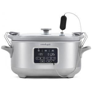 Panela Elétrica Multifuncional 7L em Aço Inoxidável com Painel Digital, 220V, Crock Pot, Prata