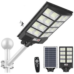 Luminária Externa 60000 Lumens a Prova d IP66 800W com Controle Remoto, INSDEA solar street light, Preto