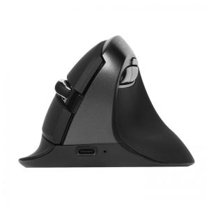 M618 Mouse Ergonômico Vertical sem Fio Reduz a Tensão do Pulso com Botões Silenciosos, 800, 2400 DPI 6 Botões, DELUX M618MINI, Cinza