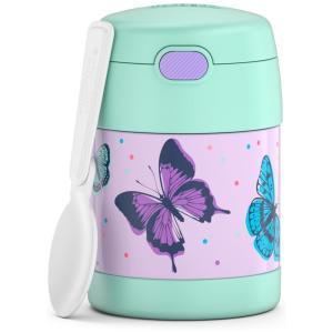 Borboleta Frenesi Frasco Térmico para Alimentos 300mL em Aço Inoxidável com Colher Dobrável, Roxo, THERMOS F3102BF6, Violeta