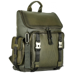 Mochila Masculina de Couro Vintage para Laptop, VELEZ, Verde