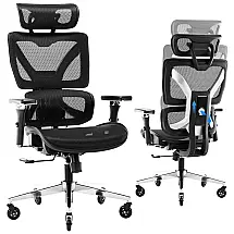 Cadeira de Escritório Ergonômica com Encosto Alto e Ajustável, Coolka, Preta