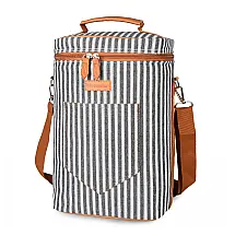 Bolsa Térmica Para Transporte de Vinhos até 4 Garrafas com Alça Ajustável, TIRRINIA, Preto