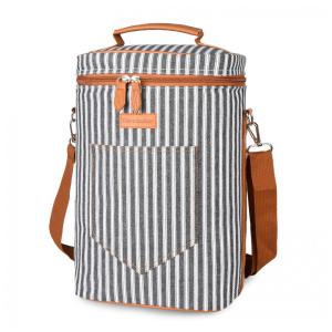 Bolsa Térmica Para Transporte de Vinhos até 4 Garrafas com Alça Ajustável, TIRRINIA, Preto