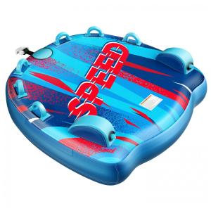 Boia Rebocável para 3 Pessoas, Carga Máx 230 kg com Capa de Nylon Resistente e 6 Alças Acolchoadas, Sunrio, Azul