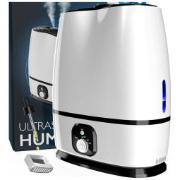 Umidificador Ultrassônico de 6L Silencioso com Função Aromaterapia, 110v, EVERLASTING COMFORT Humidifier for Bedroom, Branco