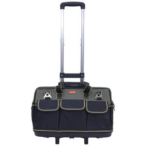 Bolsa de Ferramentas Organizadora com Rodas e 16 Compartimentos, JUSTZON, Azul Escuro