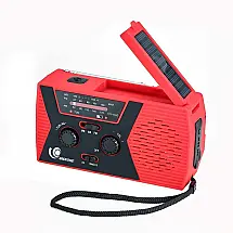 Rádio AM, FM, NOAA Lanterna Recarregável Solar Manivela Carregador USB Resistente a Água