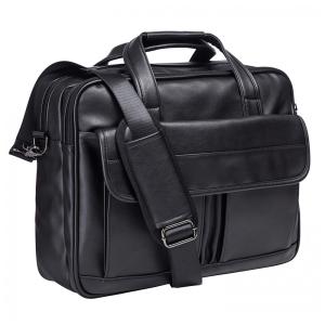 Bolsa, Maleta de Couro Masculina para Laptop, SEYFOCNIA, Preto