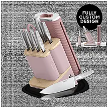Conjunto de Facas Ninja NeverDull Pro WK62010PK2 10 Peças Aço Inox Alemão com Afiador Rosa Chai