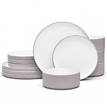Aparelho de Jantar, Elegância e Sofisticação para Sua Mesa com 12 Peças, Formato Redondo e Estilo Minimalista, Noritake, Bege