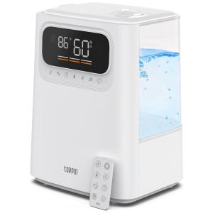 Umidificador Ultrassônico Portátil 5.5L com Aromaterapia e 7 Luzes LED, até 55H, 110v, TOPPIN, Branco