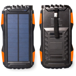 Powerbank Carregador Solar 25000mAh LED Resistente a Água Camping Nautica