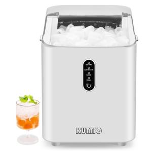 Máquina de Gelo até 12 kg em 24H Portátil com Colher e Cesta de Gelo, 110V 120W, KUMIO, Branca