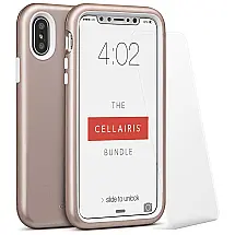 Capinha Compatível com iPhone X e Xs a Prova d com Vidro Temperado, CELLAIRIS, Rosa