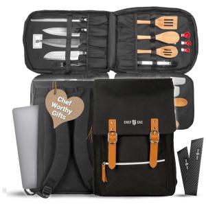 Chef Estojo, Bolsa Portátil para Facas com 30 Slots, Facas não Incluídas, Preto