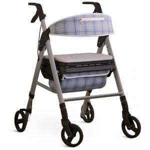 Andador para Idoso Dobrável até 113kg com Assento, Martha Stewart, Bege e Azul