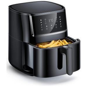 Fritadeira Elétrica AirFryer 6L com Painel Digital e Livro de Receitas, 110V 1750W, iLIKENEW, Preta
