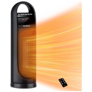 Aquecedor de Cerâmica Elétrico Portátil 3 Configurações e Controle Remoto,1500W, 110v, GIVEBEST HPU15A E, Preto