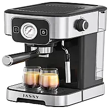 Cafeteira Elétrica Programável 1.8L com Vaporizador de Leite, 1200W, 110v, JASSY, Preto