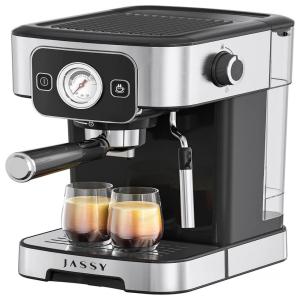 Cafeteira Elétrica Programável 1.8L com Vaporizador de Leite, 1200W, 110v, JASSY, Preto
