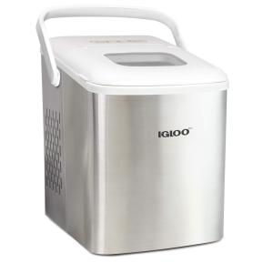 Máquina de Gelo Igloo, Portátil, Autolimpante, Produz 12kg, Dia, 9 Cubos, 7 min, Prata, Branco 110V