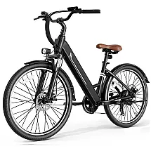 Bicicleta Elétrica Jasion YC1 ST Preto Puro 1400W Motor Brushless Bateria Interna Removível 360Wh Pneus 66cm 7 Marchas Suspensão Dianteira