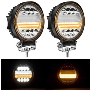 Farol de Milha LED Off Road 2646 Lúmens 6000K 126W Alumínio à Prova Dágua Âmbar, YORKIM, Amarelo