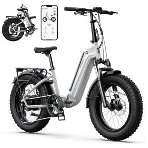 Bicicleta Elétrica Dobrável Sisigad 1500W Pico, Pneus Fat 20"x4.0, Bateria 48V 15Ah, Autonomia 96 km, 7 Velocidades, Freios a Disco