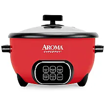 Panela de Arroz Elétrica até 20 xícaras não Cozidas com Painel de Controle, 110V, AROMA 1021DR, Vermelha