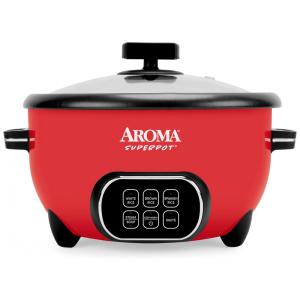 Panela de Arroz Elétrica até 20 xícaras não Cozidas com Painel de Controle, 110V, AROMA 1021DR, Vermelha