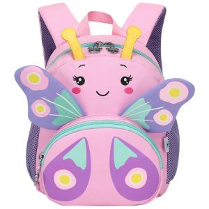 Mini Mochila Escolar Infantil CAMTOP com Detalhes 3D para Crianças, Borboleta Rosa