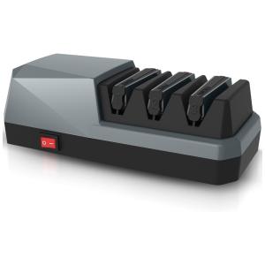 Afiador de Facas Elétrico Multifuncional YOORLEAY, 3 Estágios, Cinza