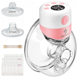 Bomba Tira Leite Unica Elétrica Portátil e Recarregável com Acessórios, BEFANO BB MRBY XNQ 001020, Rosa