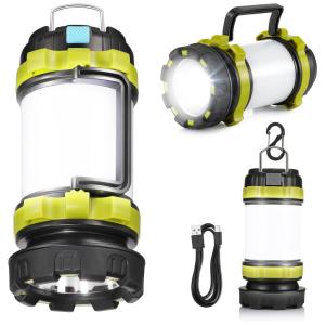 Consciot Lanterna 6000LM com USB, 6 Modos de Luz, á Prova DÁgua IPX4, 50W, Verde